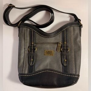 B.Ø.C by Born Concepts Gray Crossbody Bag with Brass Hardware